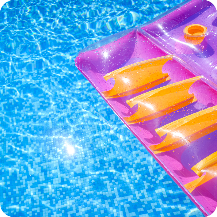 Crystal Clear Pool water with lilo